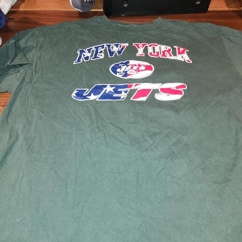NFL Team Apparel Mens Sz XL New York NY Jets T-Shirt Red White & Blue Patriotic
